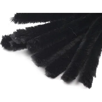 Hobby drát Chlupaté drátky na tvoření Ø15 mm délka 30 cm, malé, 5 černá