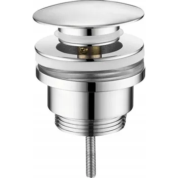 Sifon Zátka umyvadlová bez přepadu, s přepadem klik-klak kulatý Sapho stříbrná
