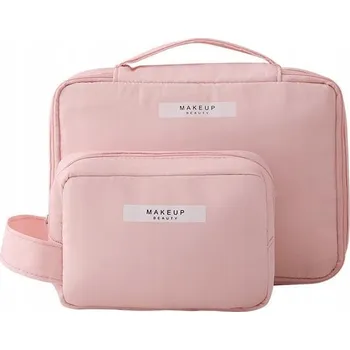 AUCUU Vodotěsná Cestovní Kosmetická Taška Organizér 2 Kusy Růžová