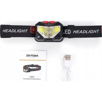 GRIFEMA Čelovka LED voděodolná s pohybovým senzorem