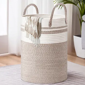 Koš na prádlo NLMWTI Koš na prádlo 53L bavlněný s uchy pro dětský pokoj