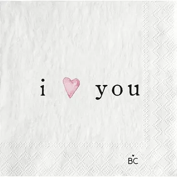 Papírový ubrousek Bastion Collections Papírové ubrousky S - I LOVE YOU b420165