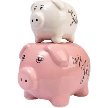 Pokladnička Albi SVATEBNÍ POKLADNIČKA - RŮŽOVO-BÍLÁ PRASÁTKA 7501033