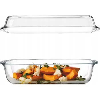 Dóza na potraviny Žáruvzdorná nádoba s víkem 4,5 l skleněná obdélníková do trouby