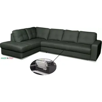 Sedací souprava Kožená sedací souprava ALEXIE L levá zelená