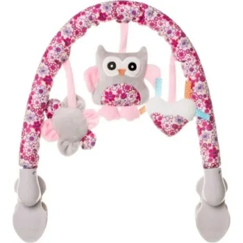 plyšák Plyšový oblouk s hračkami Sova, růžová