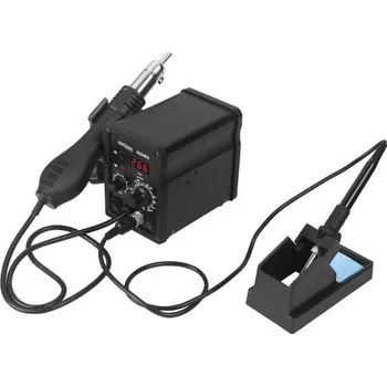 Svářečka Kraft&Dele KD3463 spájkovací stanice a plastová svařovací pistole | bezuhlíkový ventilátor, LED displej, 100–480 °C---