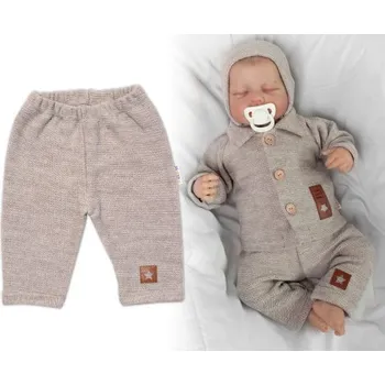 Pletené kalhoty Hand Made Boy, Baby Nellys, béžové, vel. 74