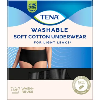 TENA Washable Soft Cotton Underwear for Light Leaks černé M