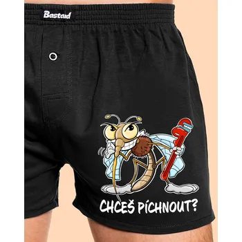 Trenýrky Bastard Chceš píchnout? pánské trenky Black