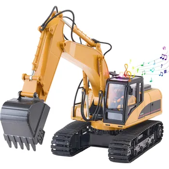 RC model auta Vevor Dálkově ovládaný bagr 1:14, 15 kanálů, 3 v 1, kovová lopata, světlo