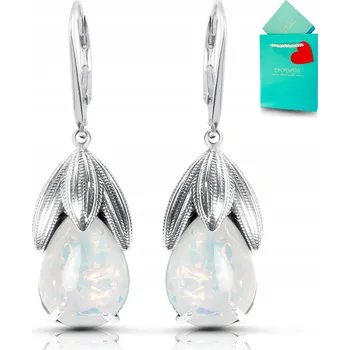 Náušnice Stříbrné náušnice s opálem, umělecké visací, anglické zapínání, krabička