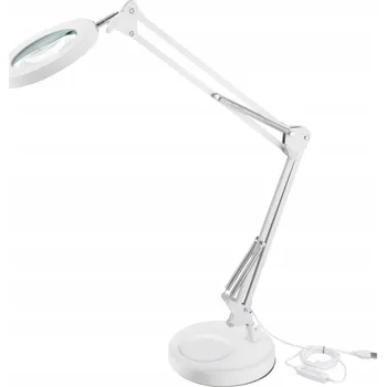Lampička Stolní lampa s lupou Extol Light 43161, USB napájení, bílá, 2400lm, 3 barvy světla