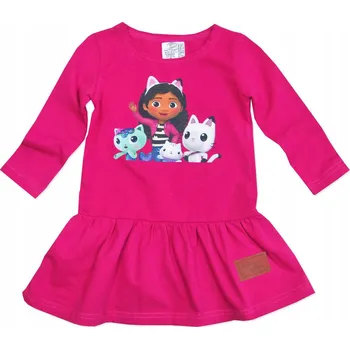 Dámské šaty 86 Šaty gábinin kouzelný domek s dlouhým rukávem, malinová barva H6