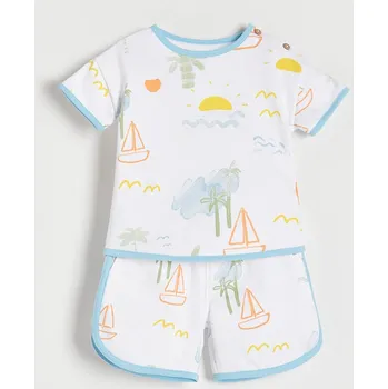 Chlapecké spodní prádlo Reserved - Bavlněná souprava s potiskem - bílá - 5002S-00X - 5002S-00X-62