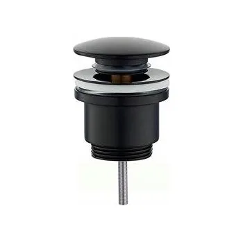 Sifon Zátka umyvadla bez přepadu / s přepadem klik-klak kulatý Akces černá