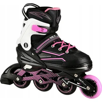 NILS EXTREME kolečkové brusle nastavitelné pro začátečníky NA1169A černo-růžové