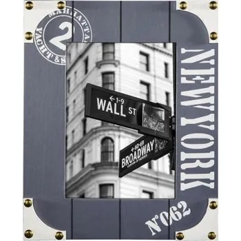 Rám na obraz Hama portrétový rámeček dřevěný NEW YORK, 10x15 cm, modrošedý r020099