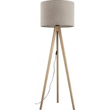 Stojací lampa Stojací Lampa GRAND Borovice Hnědý Len Stínidlo 1xE27 150cm Stojací Lampa