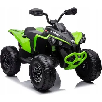 Dětské elektrovozidlo Čtyřkolka na Akumulátor Can-Am, licence, pohon 4x45W, 12V, ekokůže, EVA kola, zelená