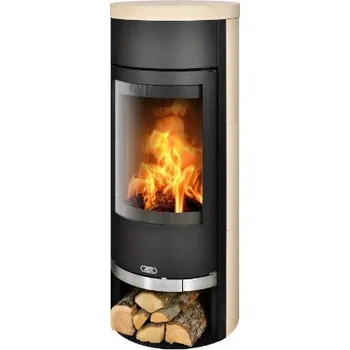 Krbová kamna ABX Vigo černý plech a mramor Cream