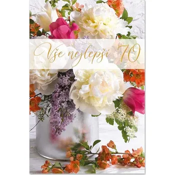 Váza Ditipo Blahopřání - K VÝROČÍ 70tiny (váza pivoněk) 6890517