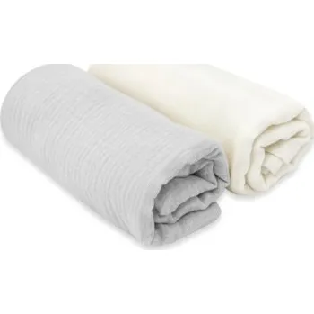 látková plena Mušelínové pleny Nature, 80x80 cm, šedá, smetanová - 2ks