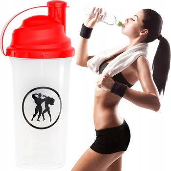 Shaker HERKULES Mix Master Šejkr 700ml Transparentní Červený