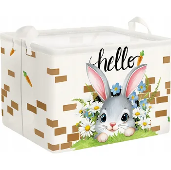 CLASTYLE Koš na prádlo pro děti Zajíček skládací do dětského pokoje