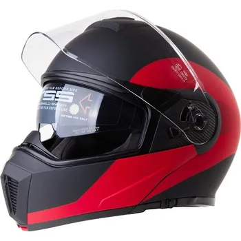 Helma na motorku Přilba RIDERO integrální černo-červená vel. XL