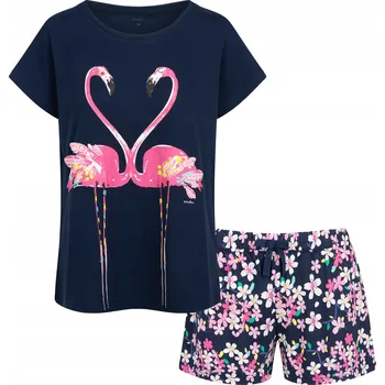 Dámské pyžamo Dámské pyžamo 100% bavlna tmavě modré L Plameňáci Endo