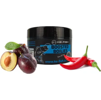 Boilies KS Fish Boosted boilies 150g 20mm ostrá švestka
