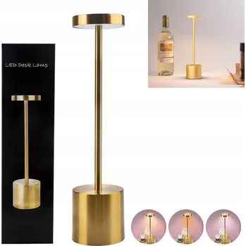 Lampička Stolní lampa žlutá LED akumulátorová stmívatelná 34 cm