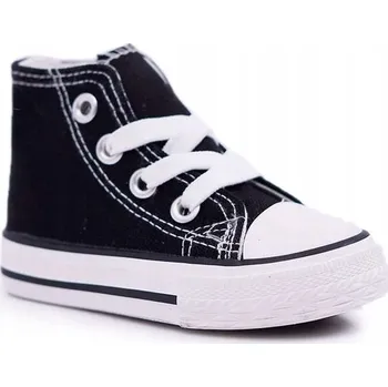 Dívčí obuv VYSOKÉ DĚTSKÉ TENISKY TRAMPKY ČERNÉ 20