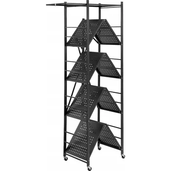 police SucceBuy Skládací police černá 5 polic 36x81x183CM Vhodné do obývacích pokojů a kuchyní