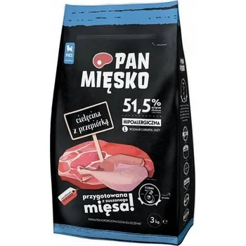 Krmivo pro psa Suché krmivo pro štěňata Pan Mięsko Telecí s Křepelkou křupky L 3 kg
