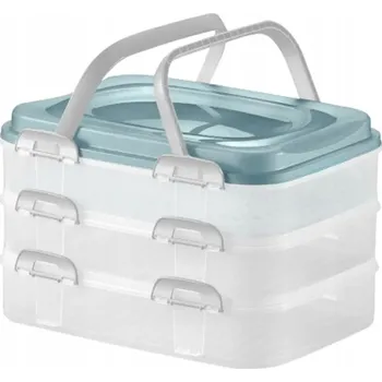 Dóza na potraviny Přepravní box na dorty a potraviny, 3 patra, velký, Domotii mix barev