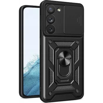 Pouzdro na mobilní telefon Pouzdro zadní kryt Samsung Galaxy S23 černé s podstavcem Camshield