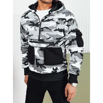 Pánská móda Pánská mikina s kapucí maskáčový vzor BX5654 Barva: Bílá, Velikost: M