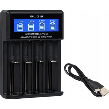 Nabíječka baterií Rychlá nabíječka BLOW pro baterie a články XN-110 18650 18500 AA a AAA, USB-C