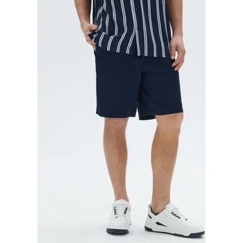 Pánské kraťasy Sinsay - Kraťasy ze směsi lnu - námořnická modrá - 1292J-59X - 1292J-59X-28-1