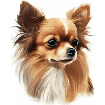 Nášivka Nažehlovačka Čivava dlouhosrstá světle hnědá - 5 x 6 cm