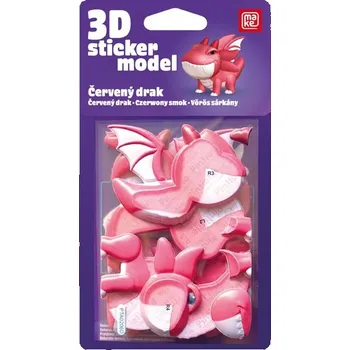 Výtvarná sada 3D Sticker Model Ještěrky Červený drak- MAKE