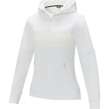 Pánská mikina Dámský svetr s kapucí a polopropínacím zipem Sayan - Bílá, XL