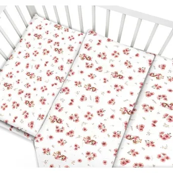 Povlečení Povlečení do postýlky, bavlna, 2D sada, Kačenky - bílá, pudrově růžová