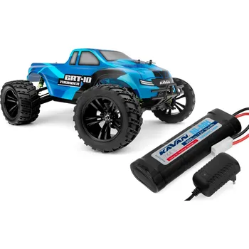 RC model auta KAVAN GRT-10 Thunder 2,4 GHz 4WD Monster Truck 1:10 - Modrý - RTR