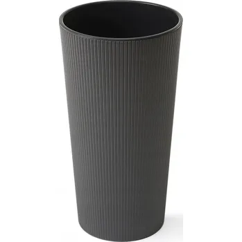 Květináč Květináč plast šedý Lamela 25 cm x 25 x 46,5 cm