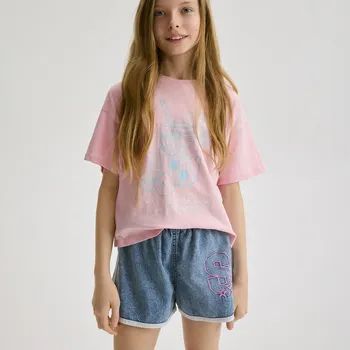 Dívčí sukně Reserved - Vzorované šortky s lnem - modrá - 704DU-50J - 704DU-50J-158