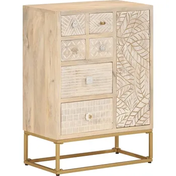 Příborník do zásuvky vidaXL Příborník 55 x 30 x 76 cm masivní mangovníkové dřevo a železo [372010]