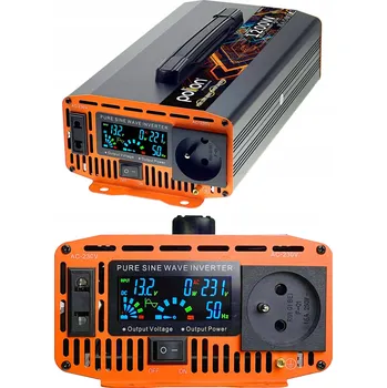 Měnič napětí Měnič Napětí automobilová do auta 12V/230V Polion 1200W čistá sinusoida